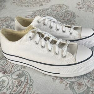White Converse Platform Sneakers